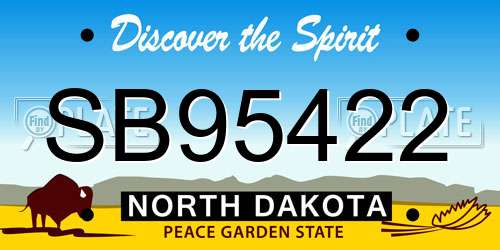 SB95422 North Dakota License Plate