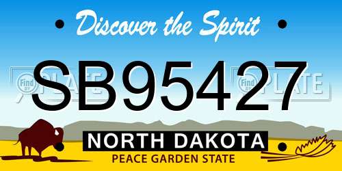 SB95427 North Dakota License Plate