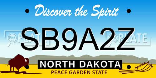 SB9A2Z North Dakota License Plate