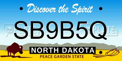 SB9B5Q North Dakota License Plate