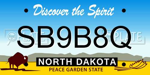 SB9B8Q North Dakota License Plate