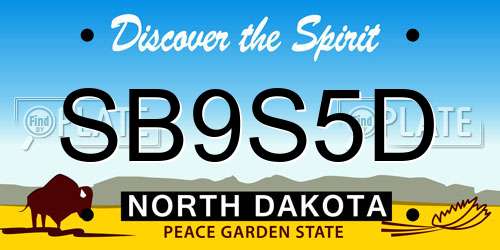 SB9S5D North Dakota License Plate
