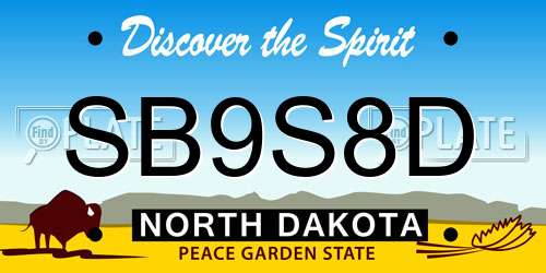 SB9S8D North Dakota License Plate