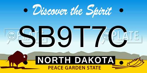 SB9T7C North Dakota License Plate