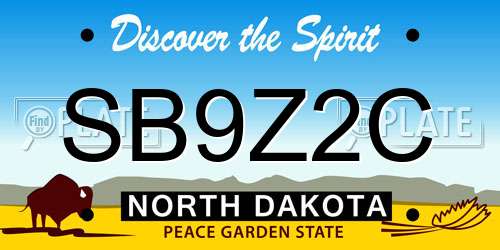 SB9Z2C North Dakota License Plate
