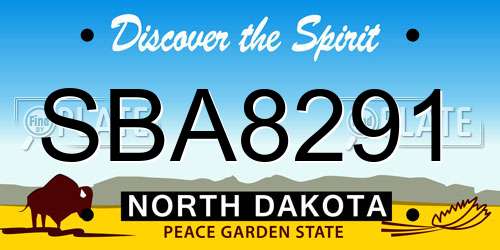 SBA8291 North Dakota License Plate