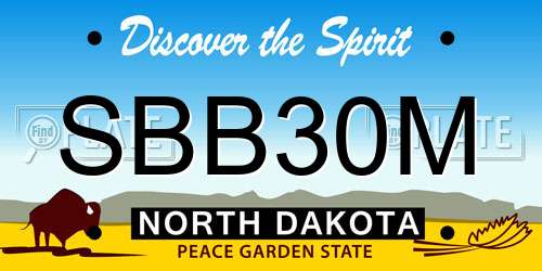 SBB30M North Dakota License Plate