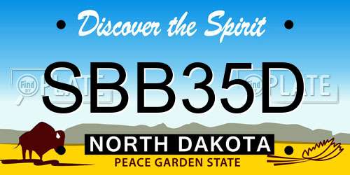 SBB35D North Dakota License Plate