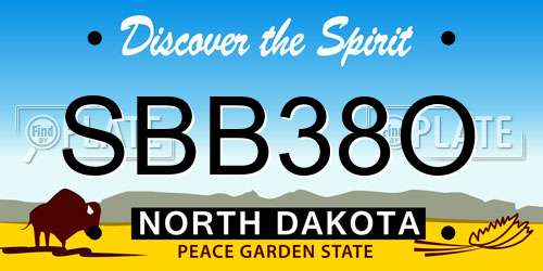 SBB38O North Dakota License Plate