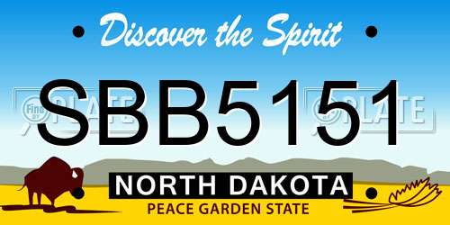 SBB5151 North Dakota License Plate