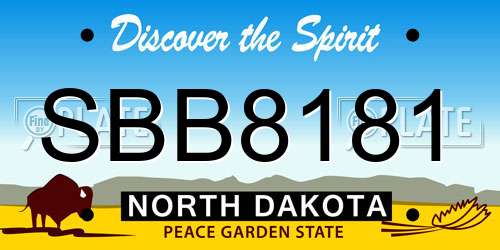 SBB8181 North Dakota License Plate