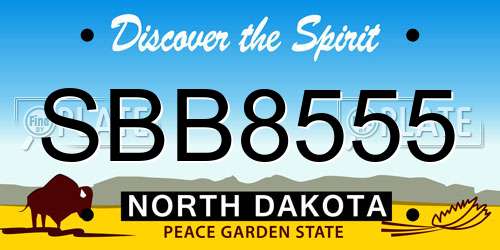 SBB8555 North Dakota License Plate