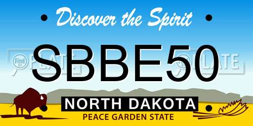 SBBE50 North Dakota License Plate