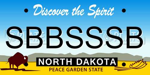 SBBSSSB North Dakota License Plate