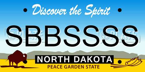 SBBSSSS North Dakota License Plate