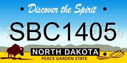 SBC1405 North Dakota License Plate