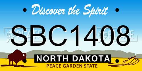 SBC1408 North Dakota License Plate