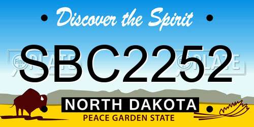 SBC2252 North Dakota License Plate