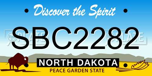 SBC2282 North Dakota License Plate