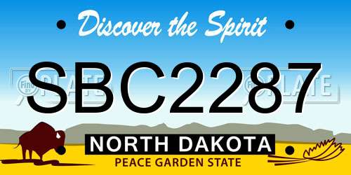 SBC2287 North Dakota License Plate