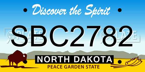 SBC2782 North Dakota License Plate
