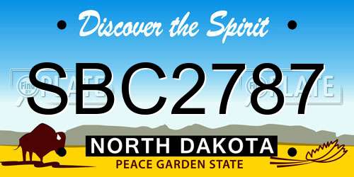 SBC2787 North Dakota License Plate