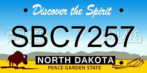 SBC7257 North Dakota License Plate