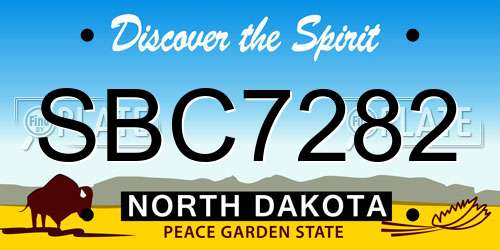 SBC7282 North Dakota License Plate