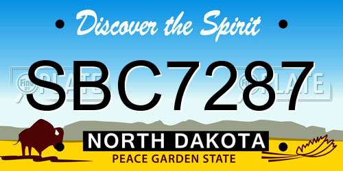 SBC7287 North Dakota License Plate