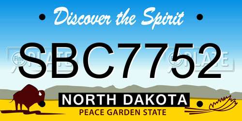 SBC7752 North Dakota License Plate