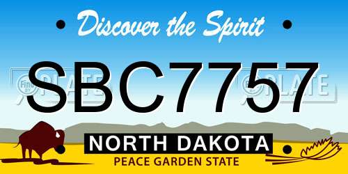 SBC7757 North Dakota License Plate