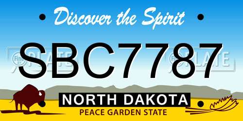 SBC7787 North Dakota License Plate