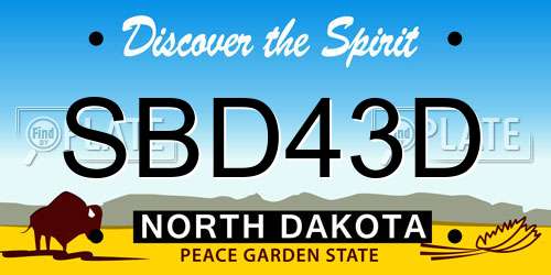 SBD43D North Dakota License Plate