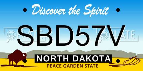 SBD57V North Dakota License Plate