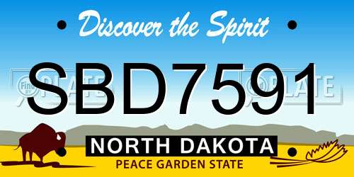 SBD7591 North Dakota License Plate