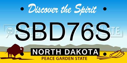 SBD76S North Dakota License Plate