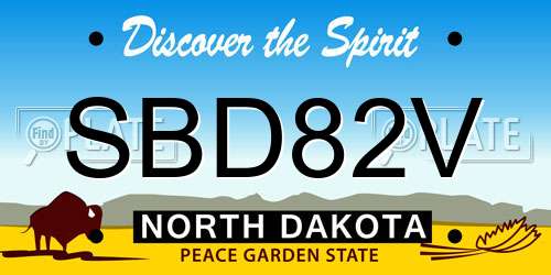 SBD82V North Dakota License Plate