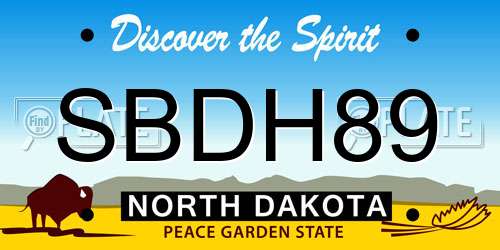 SBDH89 North Dakota License Plate