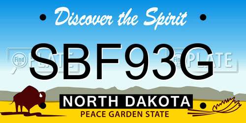 SBF93G North Dakota License Plate