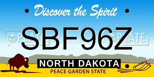 SBF96Z North Dakota License Plate