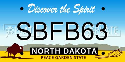 SBFB63 North Dakota License Plate