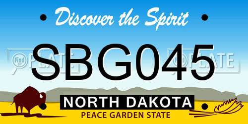 SBG045 North Dakota License Plate