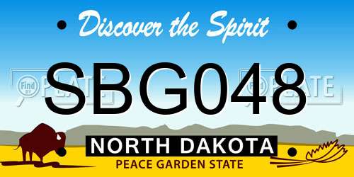 SBG048 North Dakota License Plate
