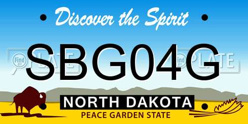 SBG04G North Dakota License Plate