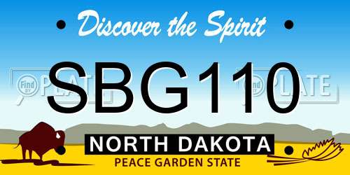 SBG110 North Dakota License Plate