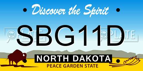 SBG11D North Dakota License Plate