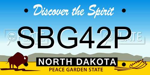 SBG42P North Dakota License Plate