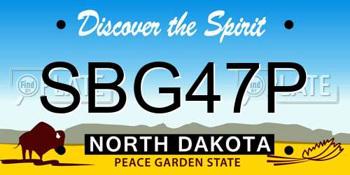 SBG47P North Dakota License Plate