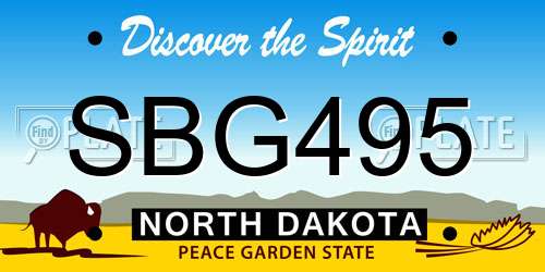 SBG495 North Dakota License Plate