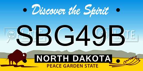 SBG49B North Dakota License Plate